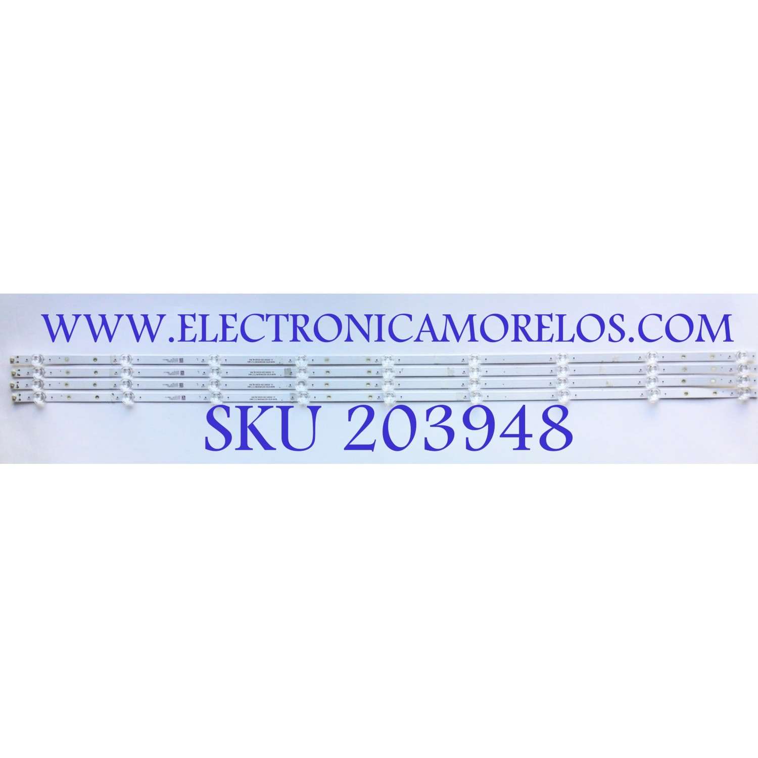 KIT DE LED'S PARA TV SCEPTRE (4 PIEZAS) / NUMERO DE PARTE JL.D55091330-032AS-M_V04 / D55091330-032AS-M / 20200704 / 230101018750 / 1110-40000411 / 94V-0FZD-03E348124HN / PANEL HK550WLEDM-JH0GH / MODELO G55 A558CV-U